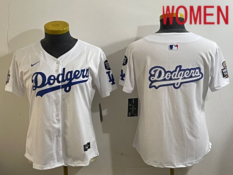 Women Los Angeles Dodgers Blank White Game 2024 Nike MLB Jersey style 112124